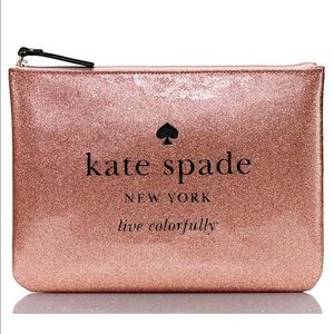 Kate Spade Rose Gold Glitter Sparkle Gia Clutch